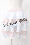To Alice / ハートドットティアードスカート M ピンク×サックス Y-25-06-01-200-LO-SK-SZ-ZY