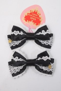 画像1: BABY,THE STARS SHINE BRIGHT / Dreaming Alice トランプレースリボンクリップ  ブラック×ホワイtl Y-25-06-01-004-BA-AC-SZ-ZY