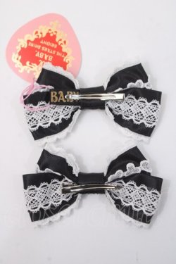 画像2: BABY,THE STARS SHINE BRIGHT / Dreaming Alice トランプレースリボンクリップ  ブラック×ホワイtl Y-25-06-01-004-BA-AC-SZ-ZY