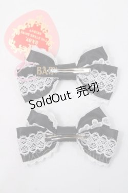 画像2: BABY,THE STARS SHINE BRIGHT / Dreaming Alice トランプレースリボンクリップ  ブラック×ホワイtl Y-25-06-01-004-BA-AC-SZ-ZY