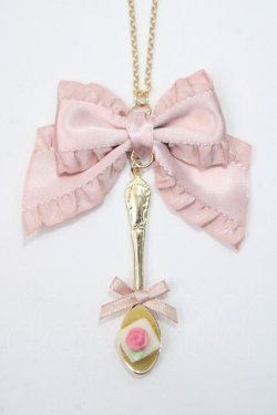 画像1: axes femme kawaii / スウィートスプーンネックレス  ピンク Y-25-06-03-001-AX-AC-SZ-ZY