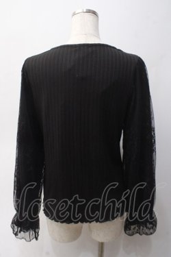 画像2: axes femme / ローズガーデン袖レースプルオーバー M 黒 Y-25-06-03-040-AX-TO-SZ-ZY