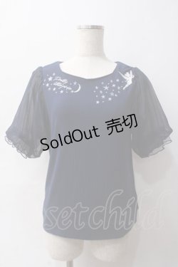 画像1: axes femme / ピーター・パン/刺繍トップス F 紺 Y-25-06-03-042-AX-TO-SZ-ZY