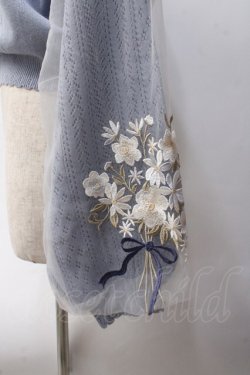 画像3: axes femme / フラワーブーケ刺繍カーデ M サックス Y-25-06-03-043-AX-TO-SZ-ZY
