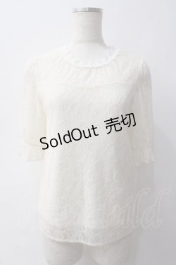 画像1: axes femme / 総レースプルオーバー  白 Y-25-06-03-049-AX-TO-SZ-ZY