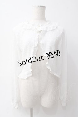 画像1: axes femme / ぽこぽこフリルボレロ  白 Y-25-06-03-050-AX-TO-SZ-ZY