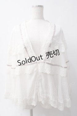 画像1: axes femme / 楊柳シフォンレースショール F 生成り Y-25-06-03-053-AX-TO-SZ-ZY