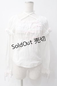Angelic Pretty / 三段シャーリングカットソー  シロ Y-25-06-03-054-AP-TO-SZ-ZY