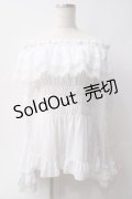 ATELIER PIERROT / オフショルダーシャーリングカットソー  ホワイト Y-25-06-03-056-EL-BL-SZ-ZY