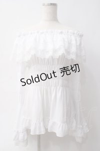 ATELIER PIERROT / オフショルダーシャーリングカットソー  ホワイト Y-25-06-03-056-EL-BL-SZ-ZY