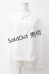 Moi-meme-Moitie / クロスアーチシャーリングスリーブブラウス 9号 白 Y-25-06-03-057-MO-BL-SZ-ZY