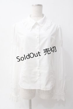 画像1: Moi-meme-Moitie / クロスアーチシャーリングスリーブブラウス 9号 白 Y-25-06-03-057-MO-BL-SZ-ZY