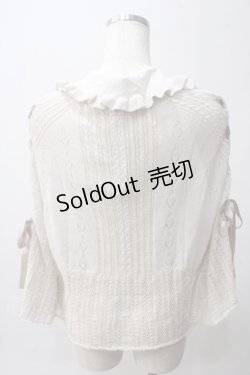画像2: axes femme POETIQUE / 透かし編みニットケープカーディガン M 生成り Y-25-06-03-060-AX-TO-SZ-ZY