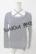 axes femme / ストラップ付ビジューインナー M 紺 Y-25-06-03-062-AX-TO-SZ-ZI