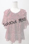 axes femme / 小花柄Ｗ襟ブラウス M ボルドー Y-25-06-03-066-AX-BL-SZ-ZY