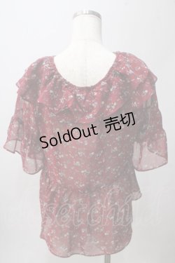 画像2: axes femme / 小花柄Ｗ襟ブラウス M ボルドー Y-25-06-03-066-AX-BL-SZ-ZY