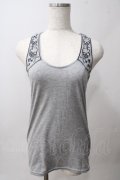 GHOST of HARLEM / スカル刺繍ロングタンク F グレー Y-25-06-03-067-GL-TO-SZ-ZY
