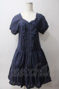 axes femme / シャーリングワンピース  紺 Y-25-06-03-078-AX-OP-SZ-ZY