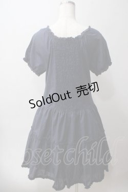 画像2: axes femme / シャーリングワンピース  紺 Y-25-06-03-078-AX-OP-SZ-ZY