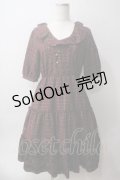 axes femme / ラッフル襟チェックワンピース M ワイン Y-25-06-03-079-AX-OP-SZ-ZY
