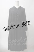 axes femme / 薔薇襟プリーツワンピース  黒 Y-25-06-03-082-AX-OP-SZ-ZT343