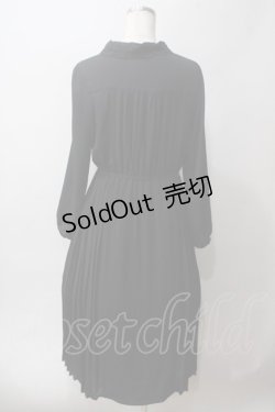 画像2: axes femme / 薔薇襟プリーツワンピース  黒 Y-25-06-03-082-AX-OP-SZ-ZT343