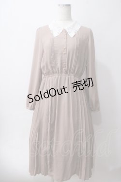 画像1: axes femme / 薔薇襟プリーツワンピース  ピンク Y-25-06-03-083-AX-OP-SZ-ZY