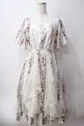 axes femme / 薔薇柄ラッフルチュールワンピース F 生成り Y-25-06-03-084-AX-OP-SZ-ZY
