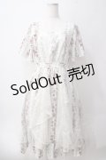axes femme / 薔薇柄ラッフルチュールワンピース F 生成り Y-25-06-03-084-AX-OP-SZ-ZI
