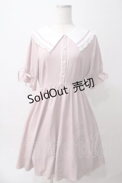 画像1: axes femme POETIQUE / フリルセーラーカラーワンピース M ピンク Y-25-06-03-090-AX-OP-SZ-ZY