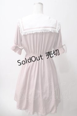 画像2: axes femme POETIQUE / フリルセーラーカラーワンピース M ピンク Y-25-06-03-090-AX-OP-SZ-ZY