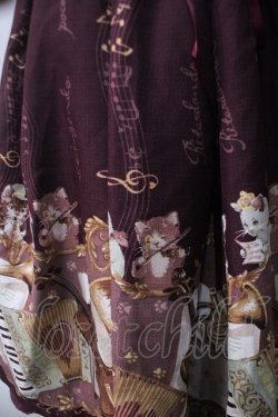 画像3: axes femme kawaii / メロディキャットワンピース M ワイン Y-25-06-03-092-AX-OP-SZ-ZY
