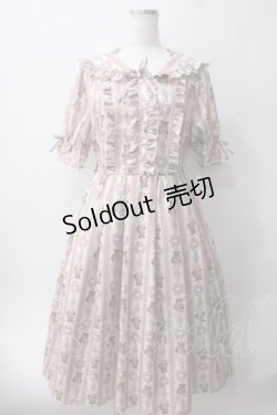 画像1: axes femme kawaii / RosyBear柄ワンピース  キナリ Y-25-06-03-093-AX-OP-SZ-ZY