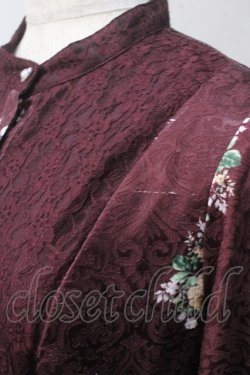 画像5: axes femme NOSTALGIE / ブーケ柄ジャガードワンピース  ワイン Y-25-06-03-094-AX-OP-SZ-ZY