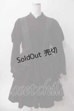 画像1: axes femme kawaii / ベルベットドールワンピース  ワイン Y-25-06-03-096-AX-OP-SZ-ZT0625X