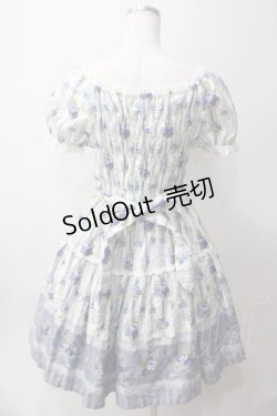 画像2: Innocent World / ローズブーケストライプワンピース M ブルー Y-25-06-03-105-IW-OP-SZ-ZY