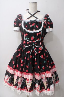 画像1: Angelic Pretty / Strawberry Parlourワンピース  黒 Y-25-06-03-115-AP-OP-AS-ZY