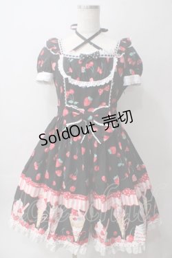 画像1: Angelic Pretty / Strawberry Parlourワンピース  黒 Y-25-06-03-115-AP-OP-AS-ZT070