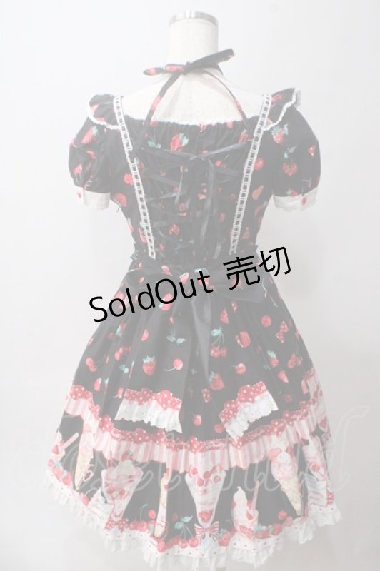 画像2: Angelic Pretty / Strawberry Parlourワンピース  黒 Y-25-06-03-115-AP-OP-AS-ZT070 (2)