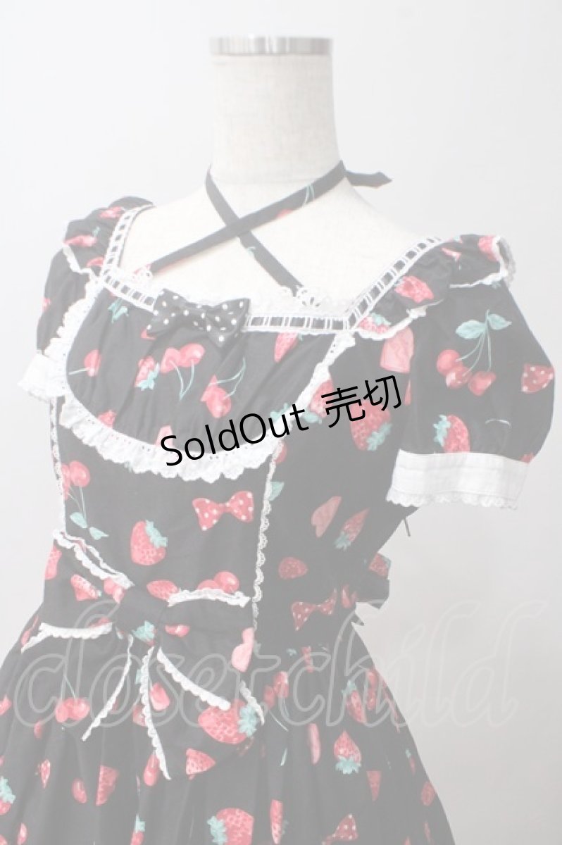 画像3: Angelic Pretty / Strawberry Parlourワンピース  黒 Y-25-06-03-115-AP-OP-AS-ZT070 (3)