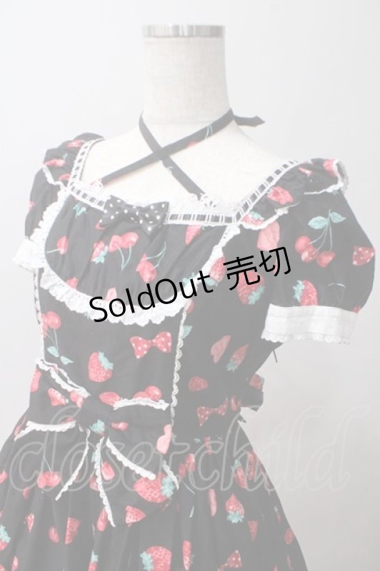 画像3: Angelic Pretty / Strawberry Parlourワンピース  黒 Y-25-06-03-115-AP-OP-AS-ZT070 (3)