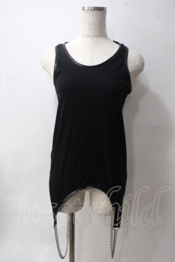 画像1: GLAD NEWS / チェーン付きタンクトップ R 黒 Y-25-06-03-119-GL-TO-SZ-ZY