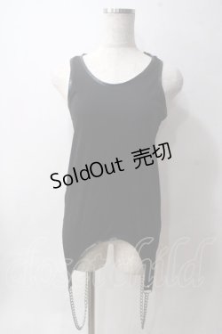 画像1: GLAD NEWS / チェーン付きタンクトップ R 黒 Y-25-06-03-119-GL-TO-SZ-ZY