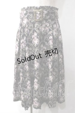 画像1: axes femme / ウォールオーナメント柄スカート M 黒 Y-25-06-03-120-AX-SK-SZ-ZY