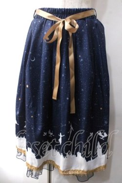 画像1: axes femme / ピーター・パン/プリントスカート F 紺 Y-25-06-03-121-AX-SK-SZ-ZY