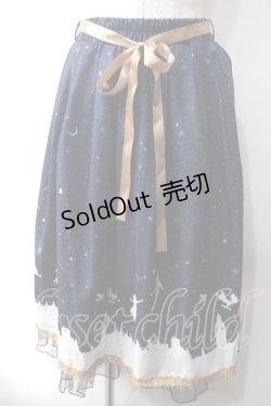 画像1: axes femme / ピーター・パン/プリントスカート F 紺 Y-25-06-03-121-AX-SK-SZ-ZT166
