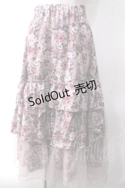画像1: axes femme / フルールPTティアードスカート F ピンク Y-25-06-03-122-AX-SK-SZ-ZY