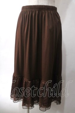 画像1: axes femme / フラワーレースミディペチスカート F 茶 Y-25-06-03-125-AX-SK-SZ-ZY