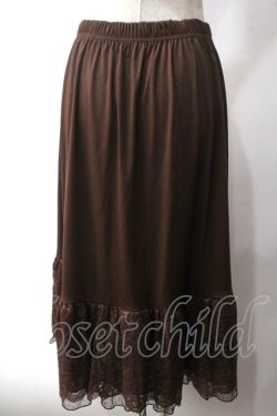 画像2: axes femme / フラワーレースミディペチスカート F 茶 Y-25-06-03-125-AX-SK-SZ-ZY