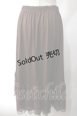 画像2: axes femme / フラワーレースミディペチスカート F 茶 Y-25-06-03-125-AX-SK-SZ-ZI